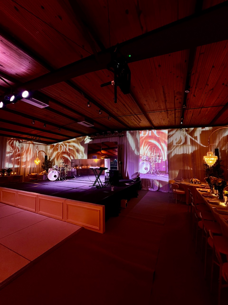 A projection backdrop for live music